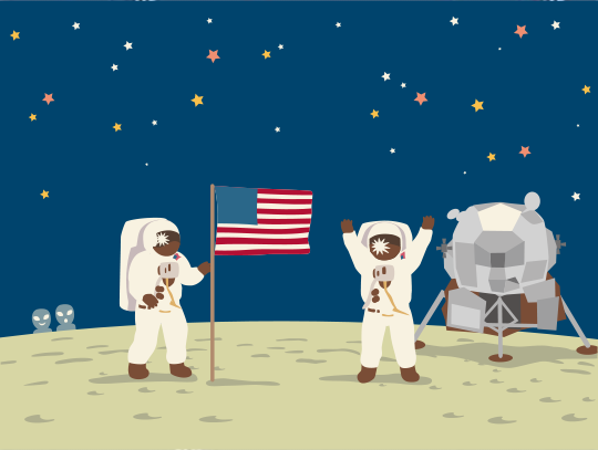 アメリカのアポロ11 号が月面着陸
